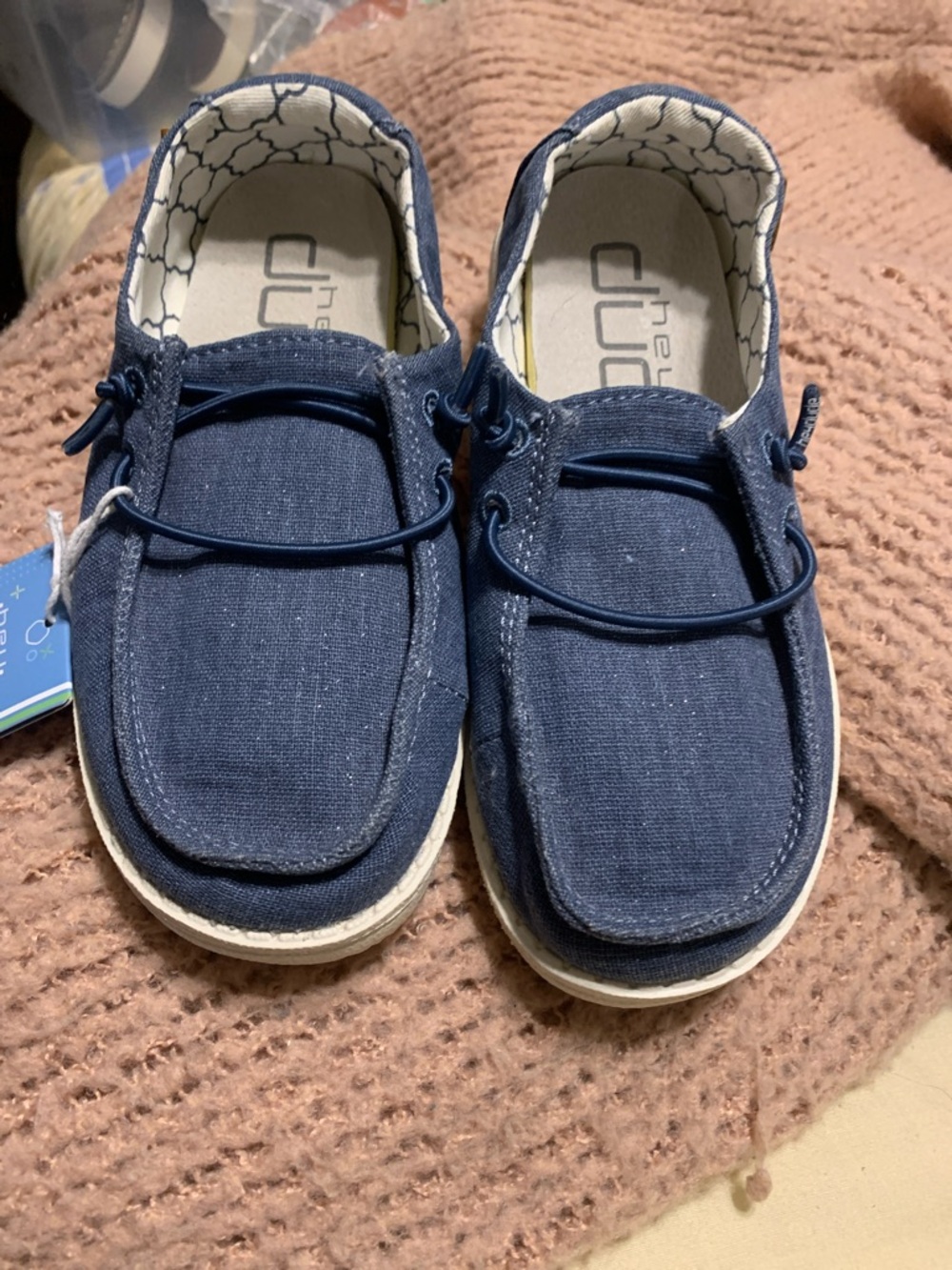 Cherokee Navy Kids Slip-On Moccasins